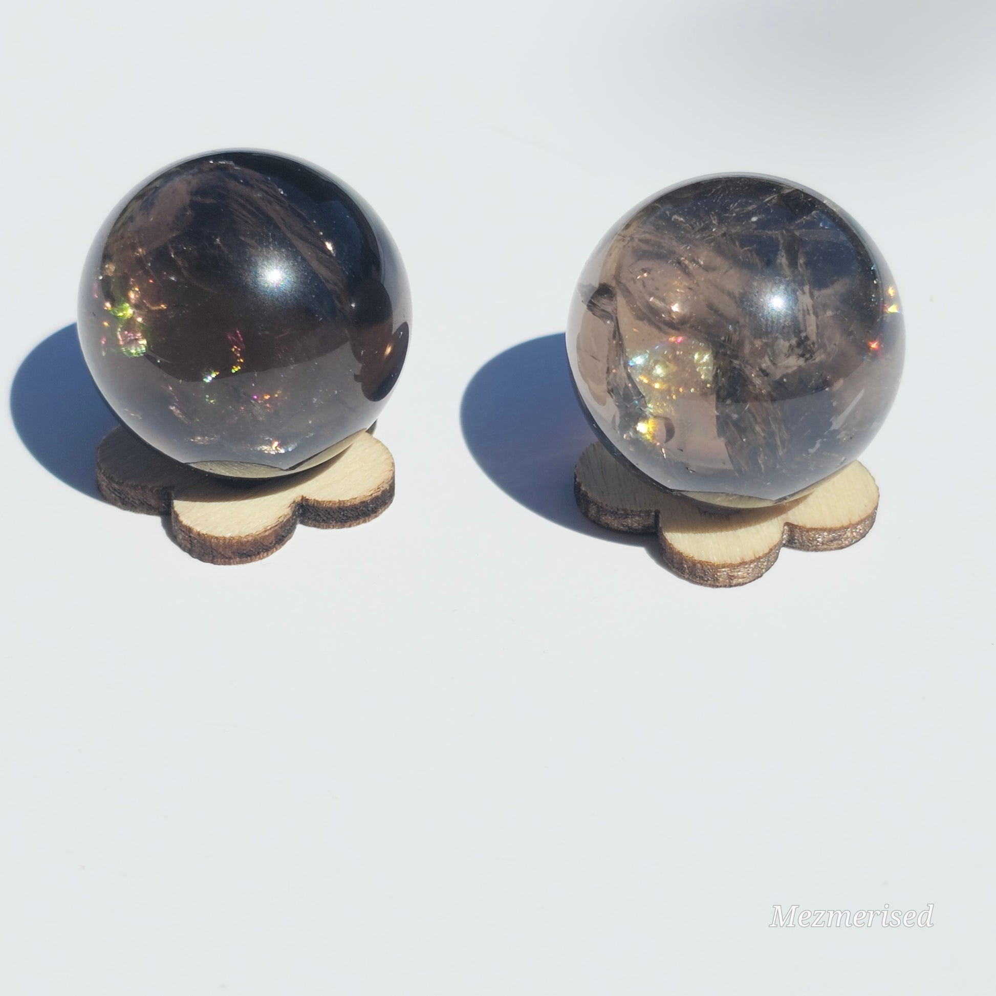 Rainbow Smoky Quartz Spheres