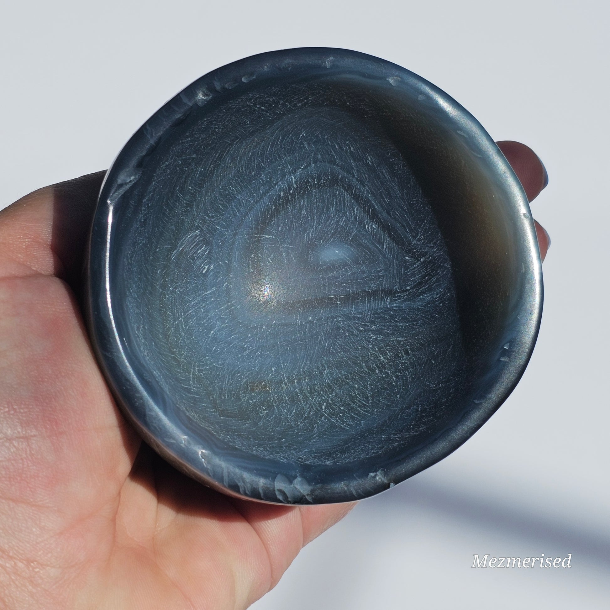 An eccentric Agate bowl with beautiful banding.