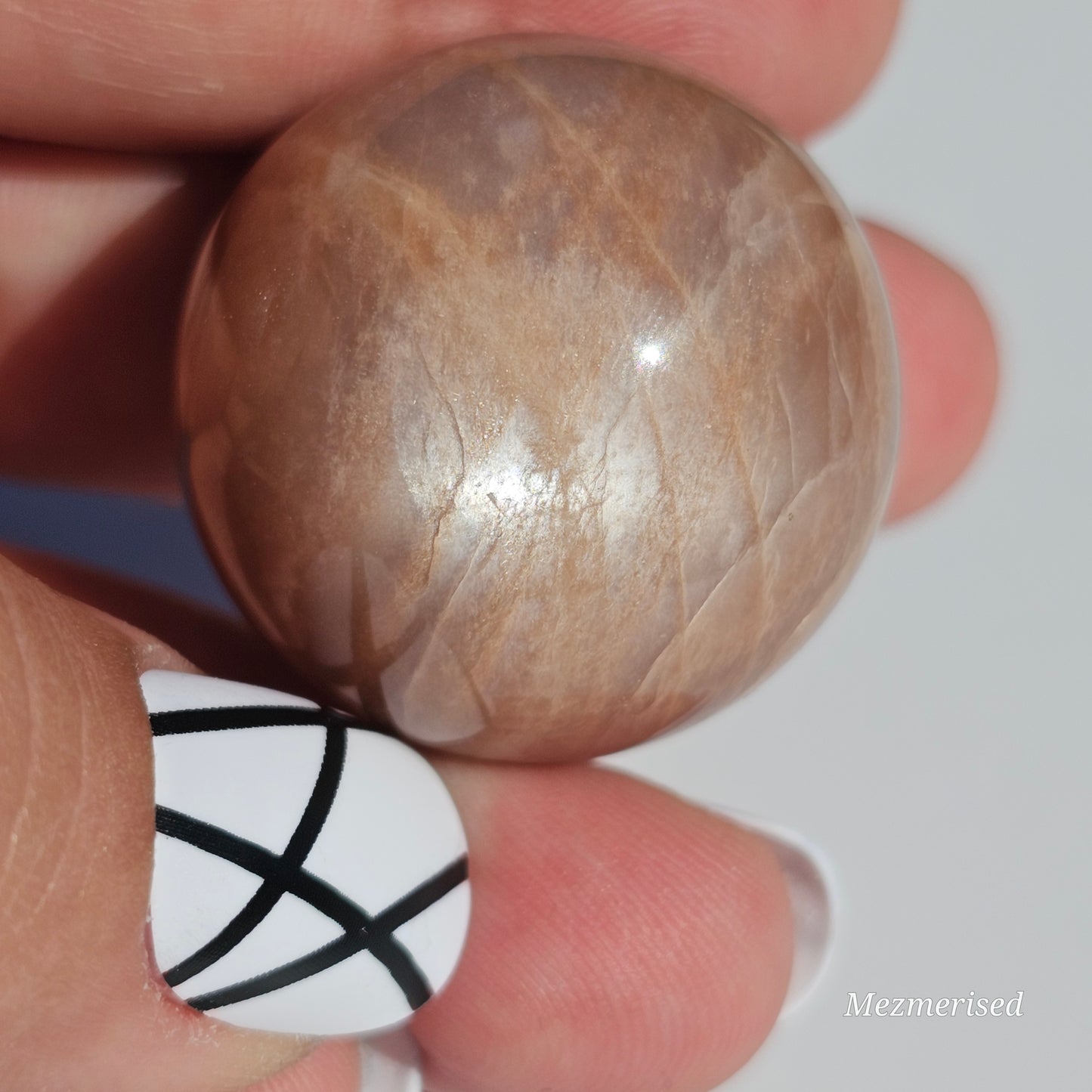 High quality majestic Peach Moonstone + Sunstone with exquisite flash.