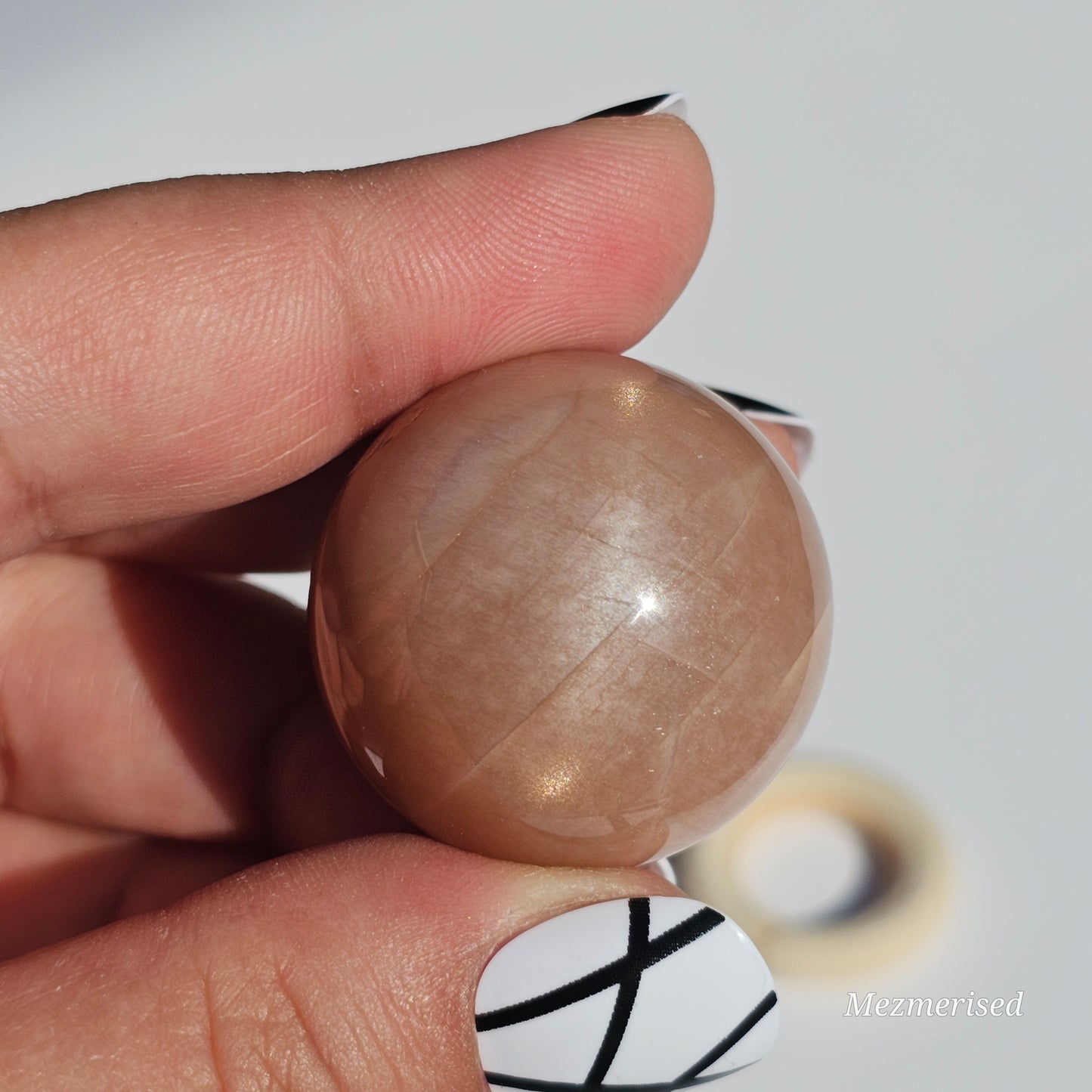 High quality majestic Peach Moonstone + Sunstone with exquisite flash.