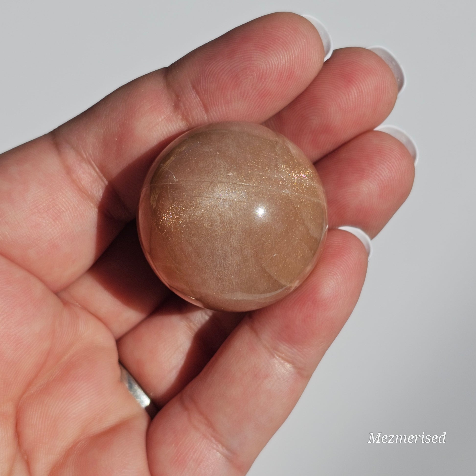 High quality majestic Peach Moonstone + Sunstone with exquisite flash.