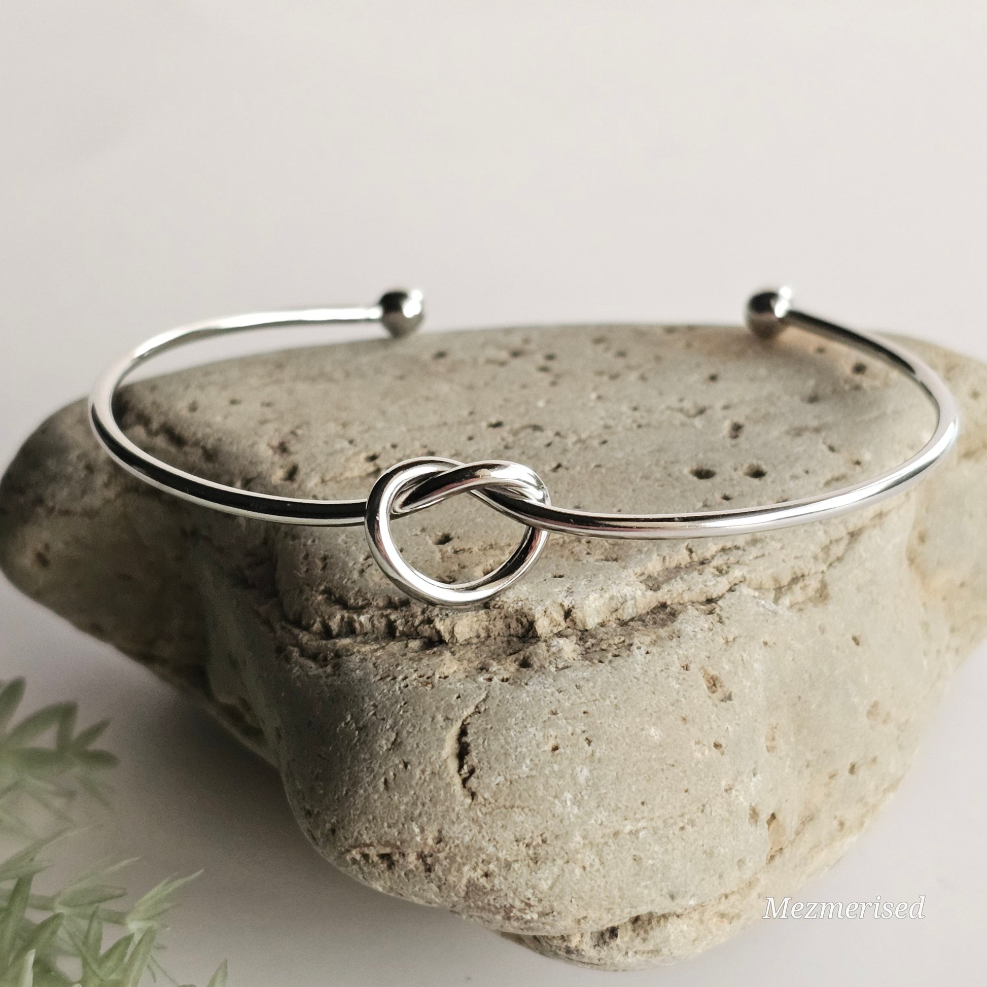 Stainless Steel Eternity Knot Adjustable Bangle | Cuff Bracelet