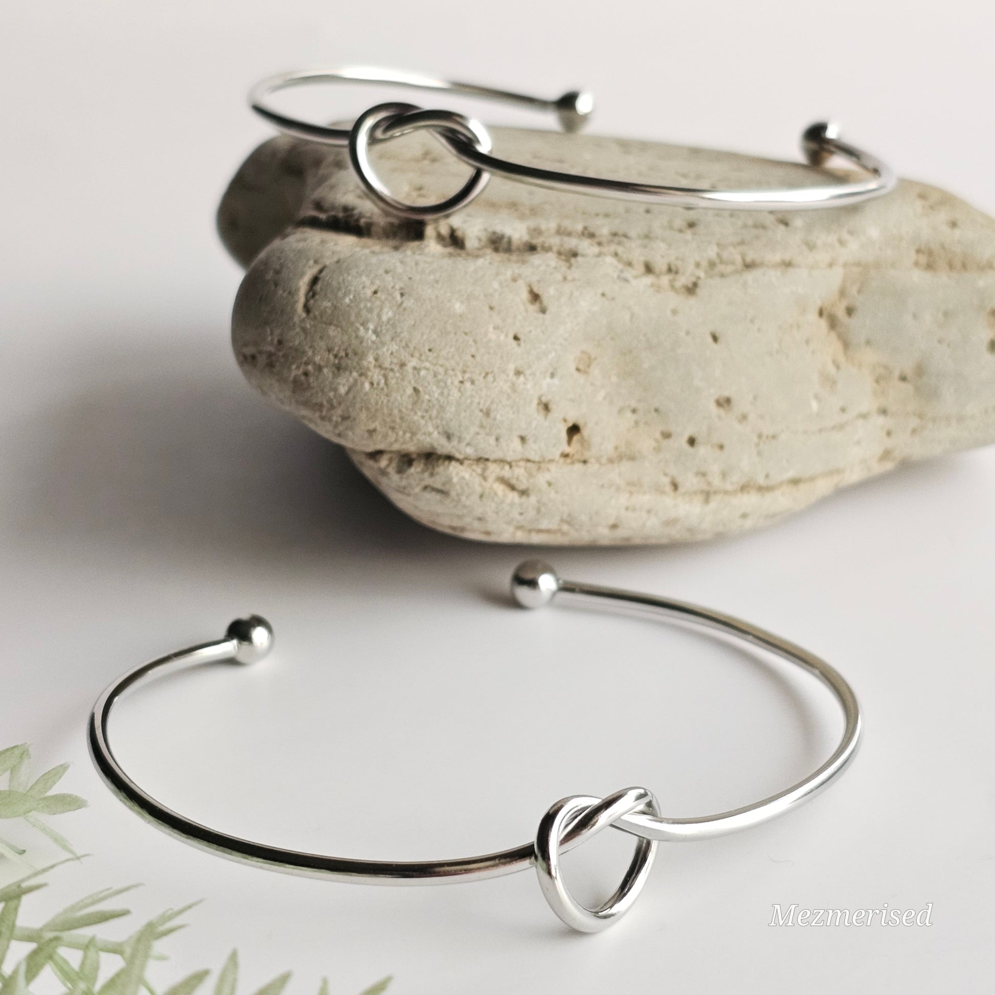 Stainless Steel Eternity Knot Adjustable Bangle | Cuff Bracelet