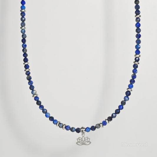 AA Quality Lapis Lazuli Lotus Necklace