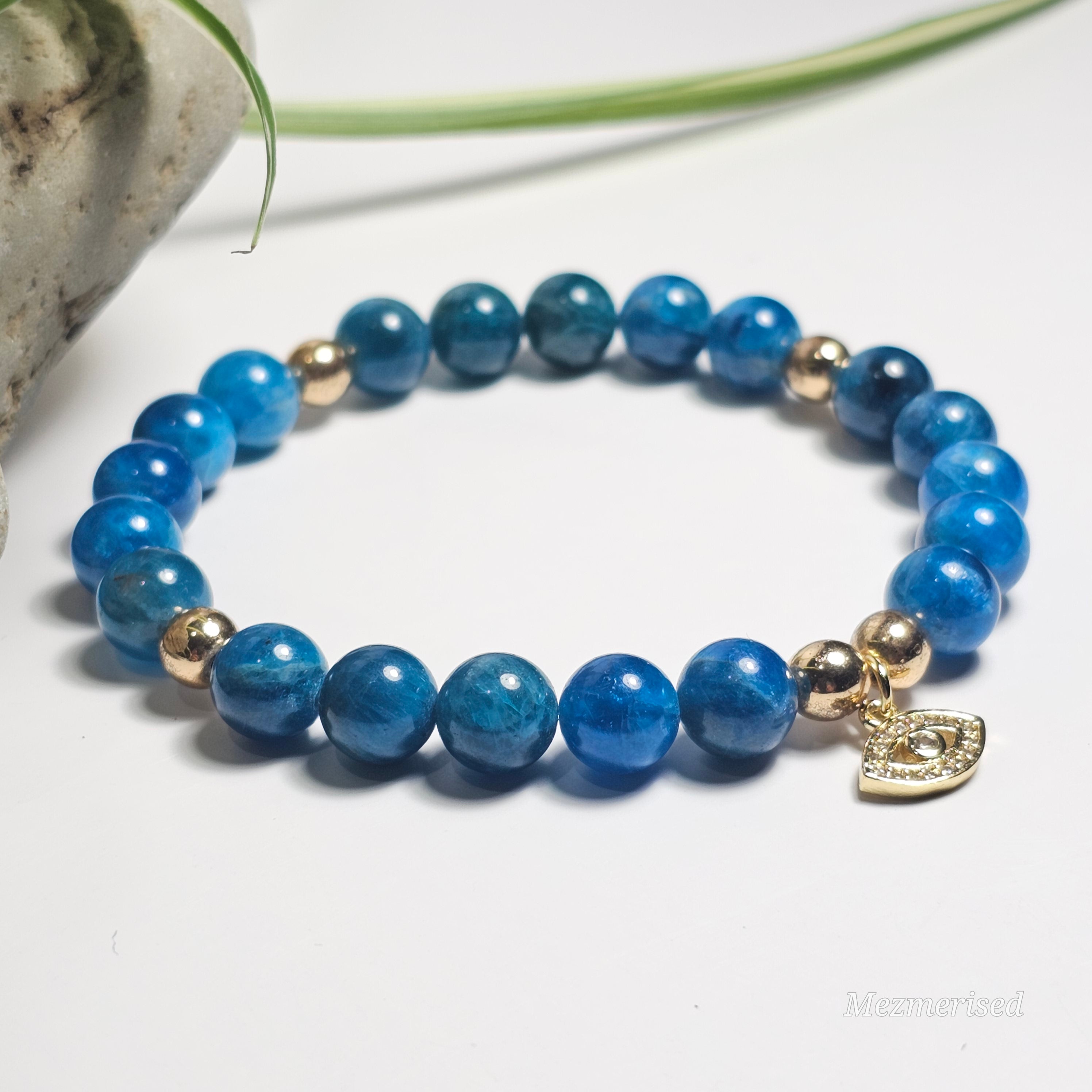8mm Apatite Bracelet | Gold (A Grade)