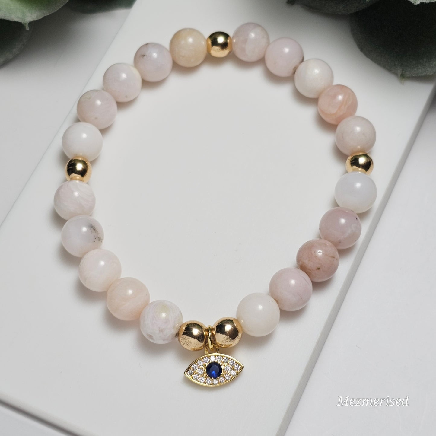 8mm Pink Opal Bracelet | Gold or Silver