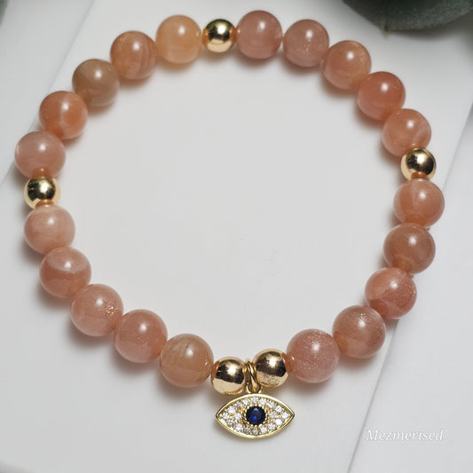 8mm Sunstone Bracelet | Gold or Silver