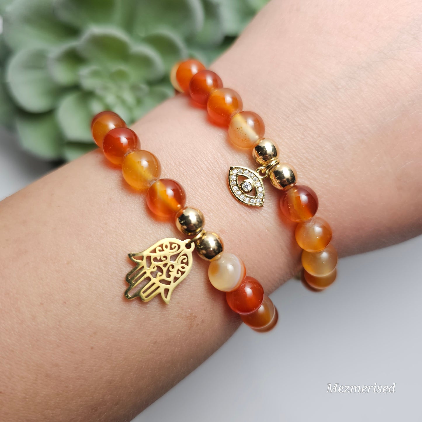 8mm Carnelian Bracelet | Gold or Silver
