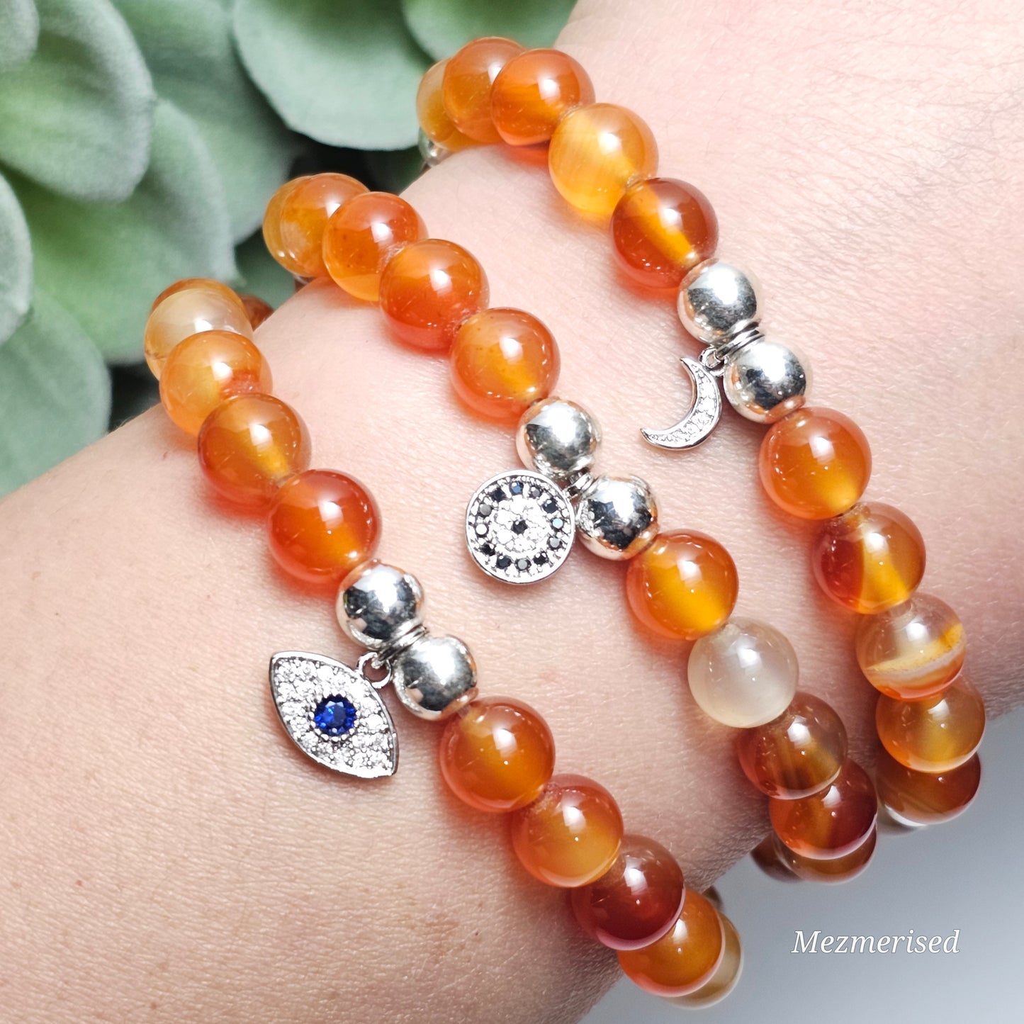 8mm Carnelian Bracelet | Gold or Silver