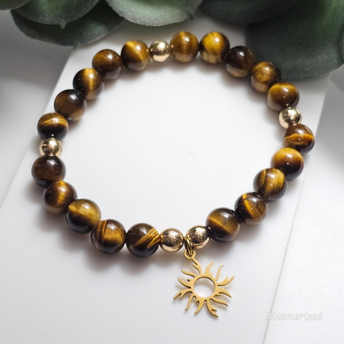 8mm A Grade Tigers Eye Bracelet | Gold or Silver