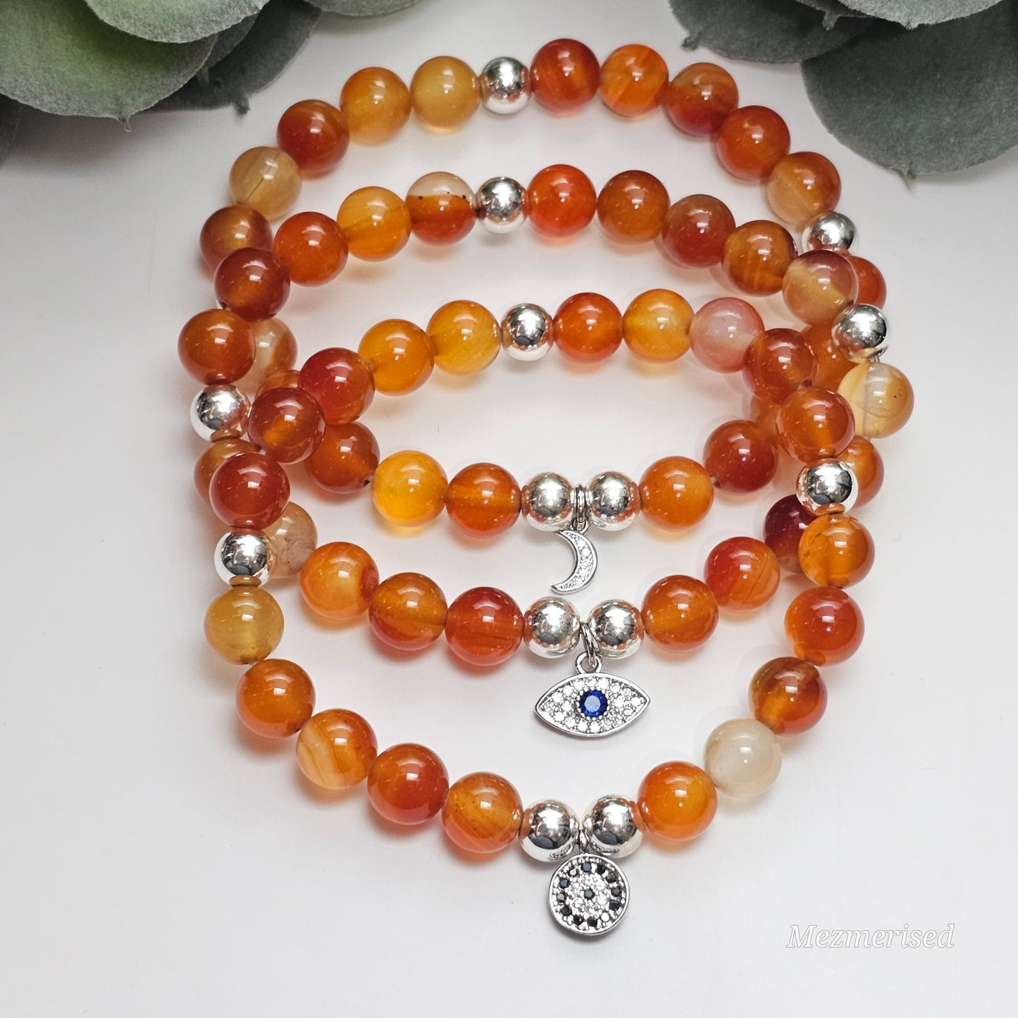 8mm Carnelian Bracelet | Gold or Silver