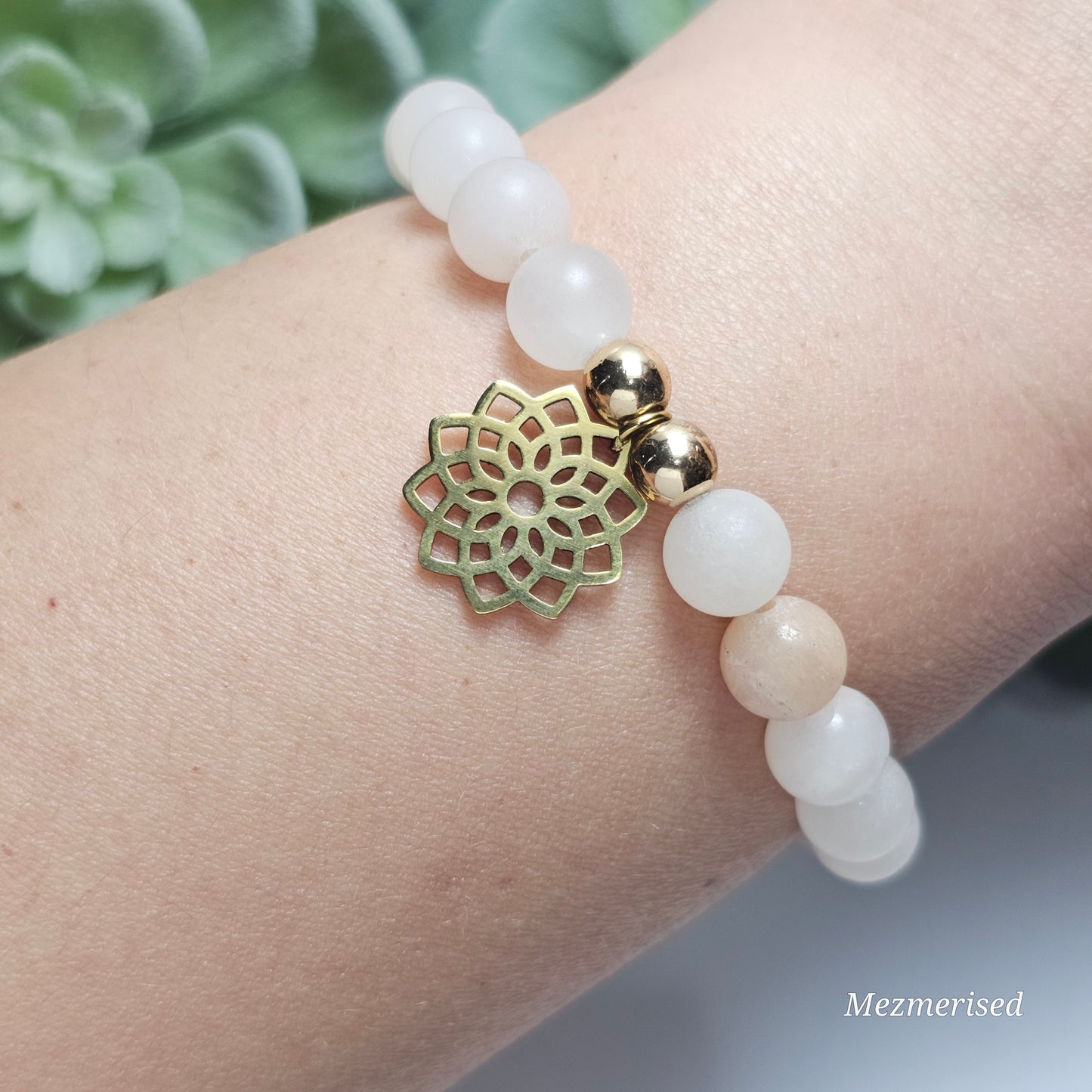 8mm Frost Pink Aventurine Bracelet | Gold or Silver