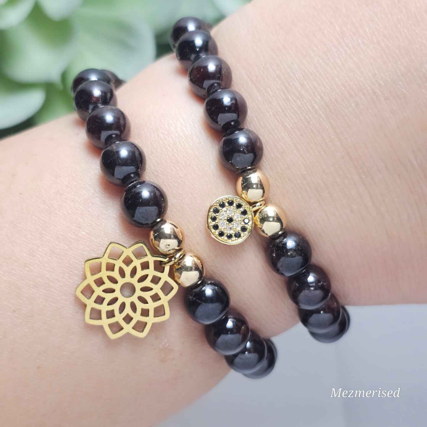 8mm Garnet Bracelet | Gold or Silver