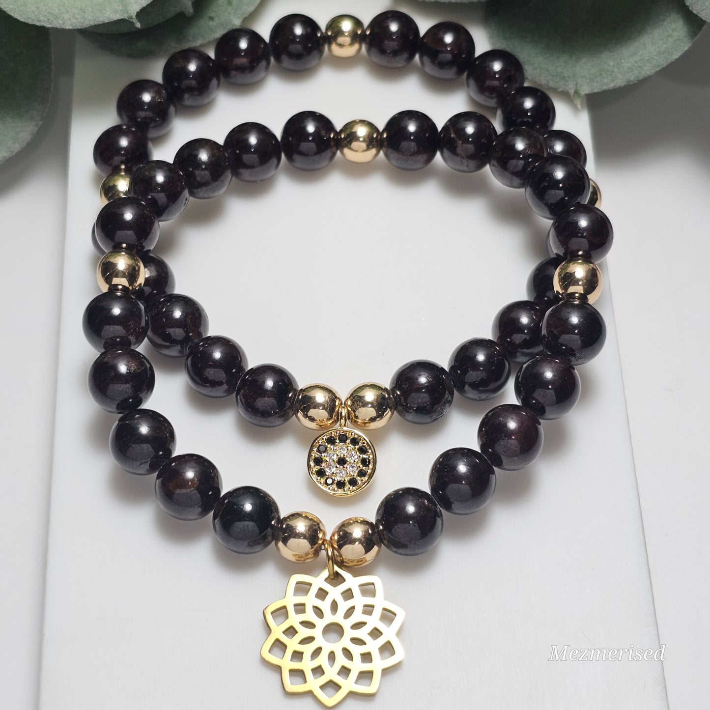 8mm Garnet Bracelet | Gold or Silver