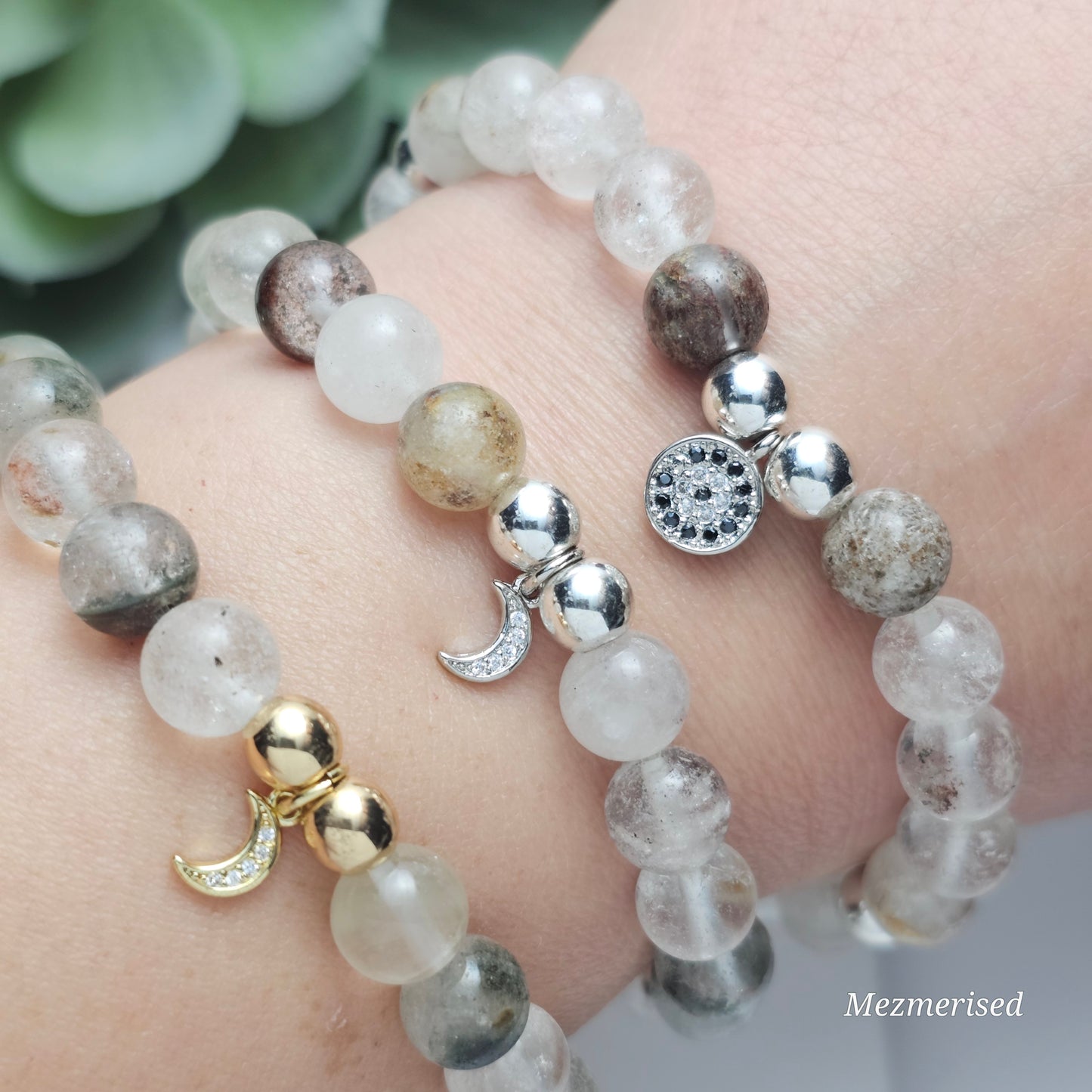 8mm Garden Quartz Bracelet | Gold or Silver