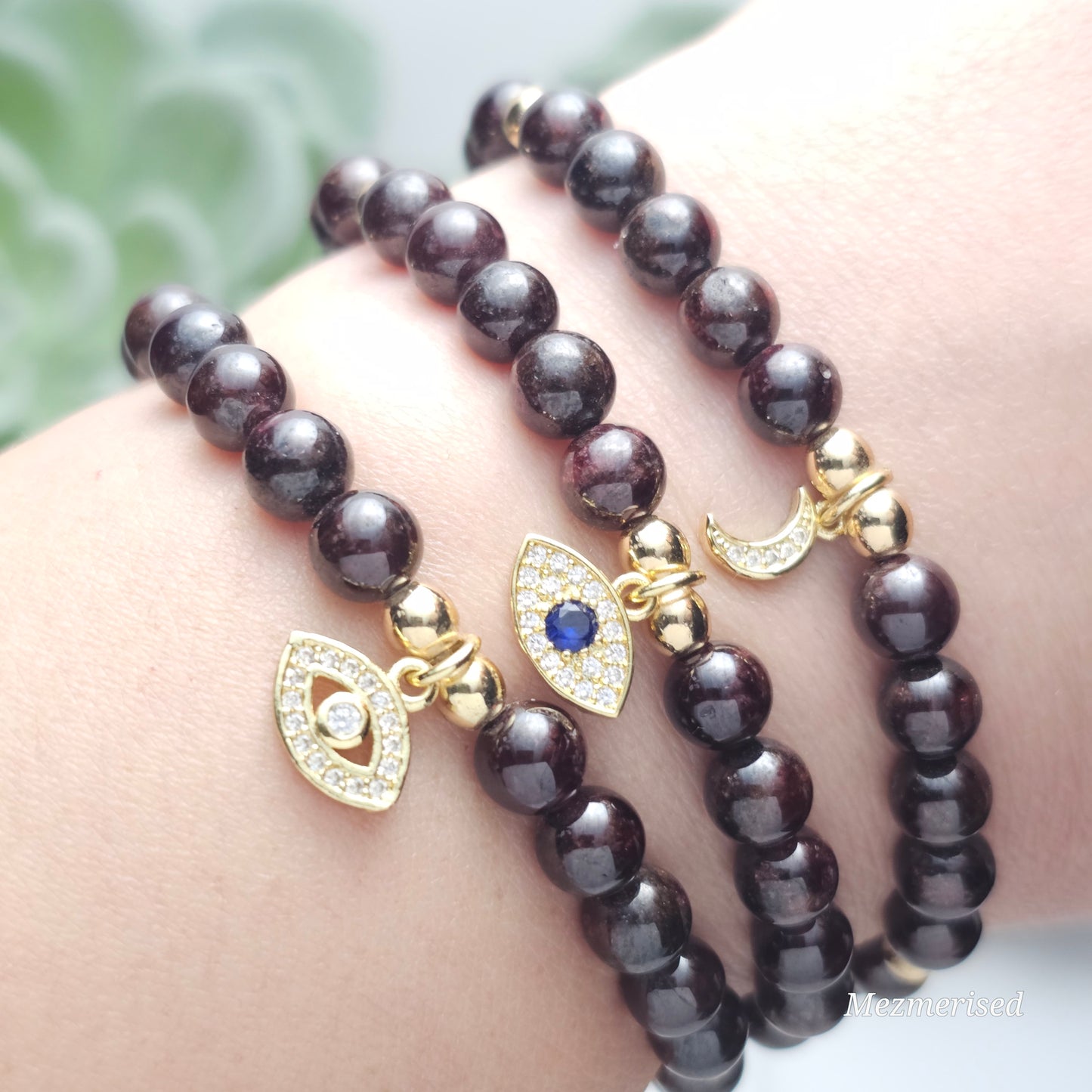 6mm Garnet Bracelet | Gold or Silver