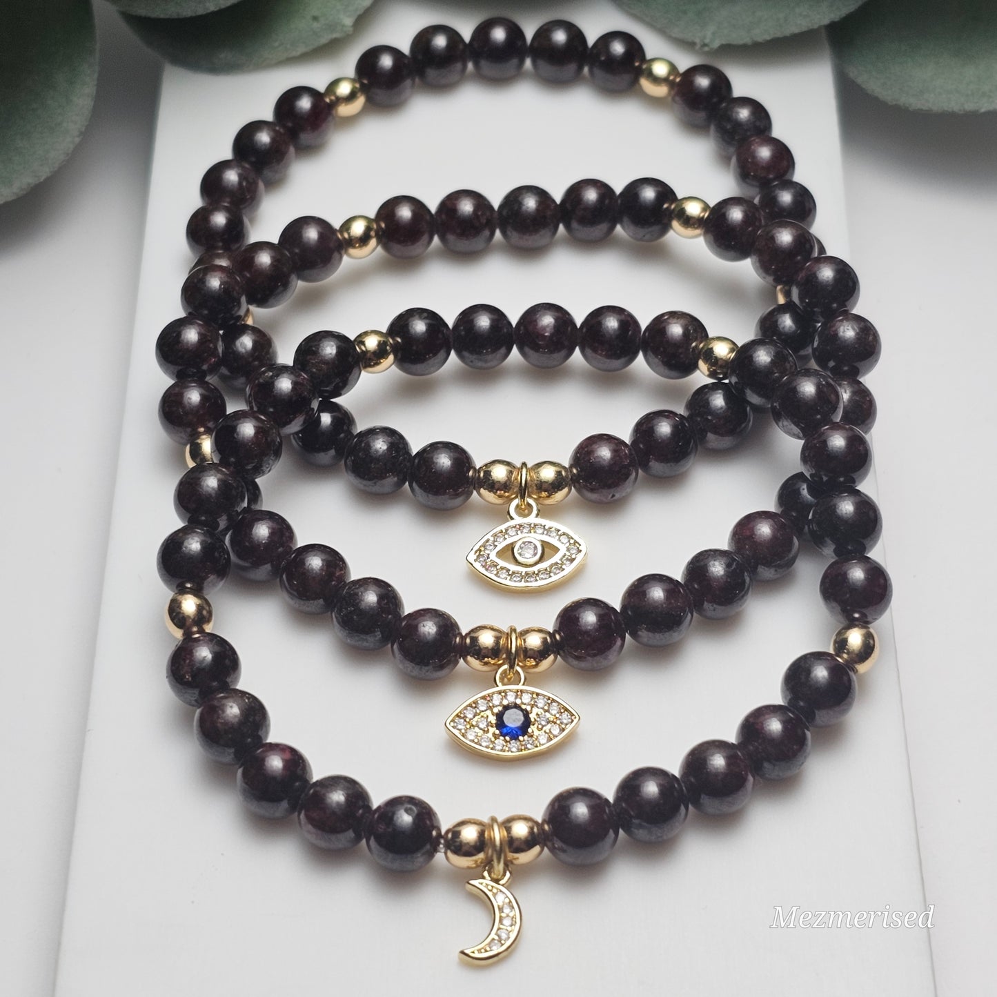 6mm Garnet Bracelet | Gold or Silver