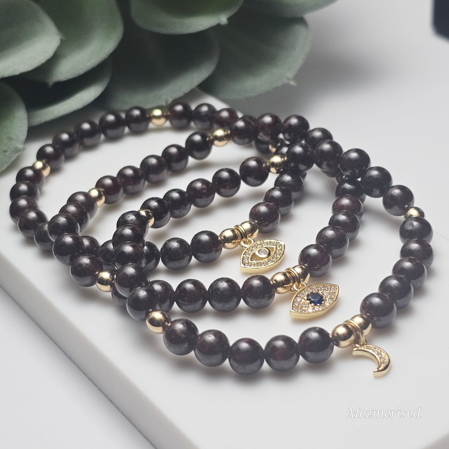 6mm Garnet Bracelet | Gold or Silver