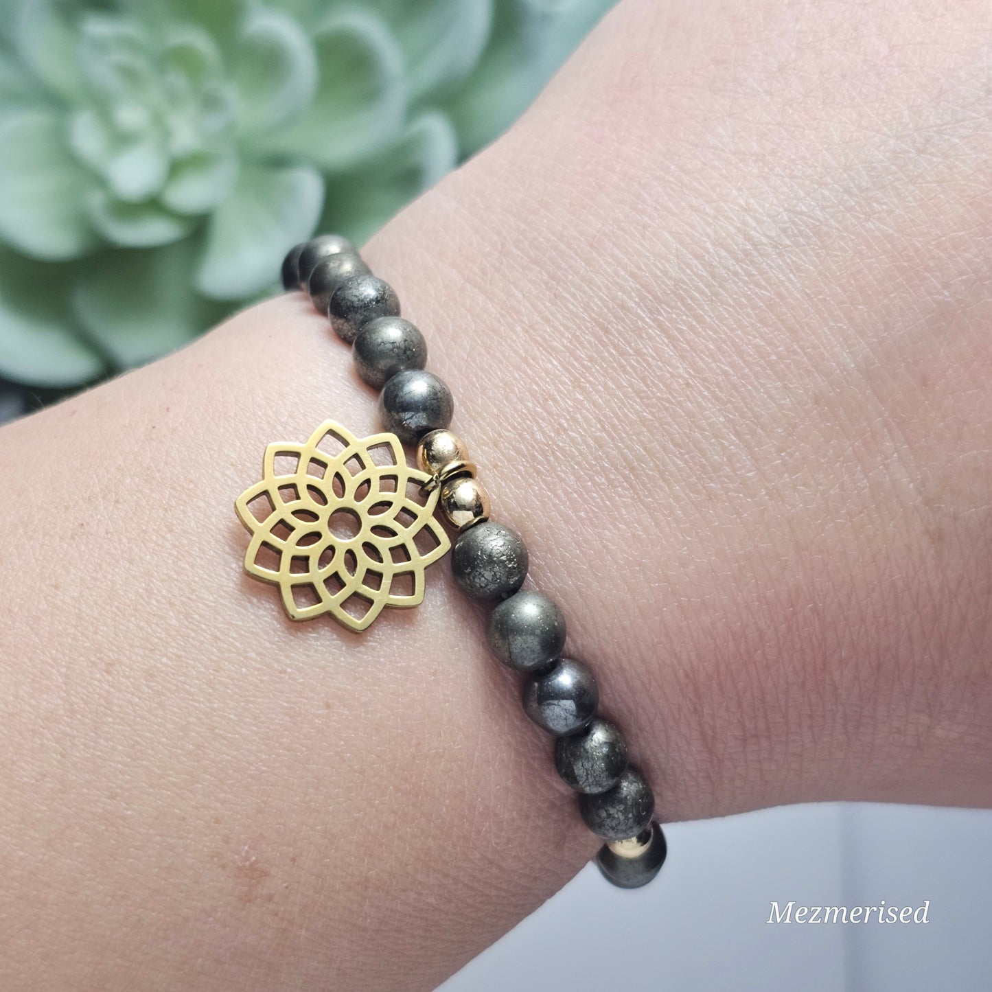 6mm Pyrite Bracelet | Gold or Silver
