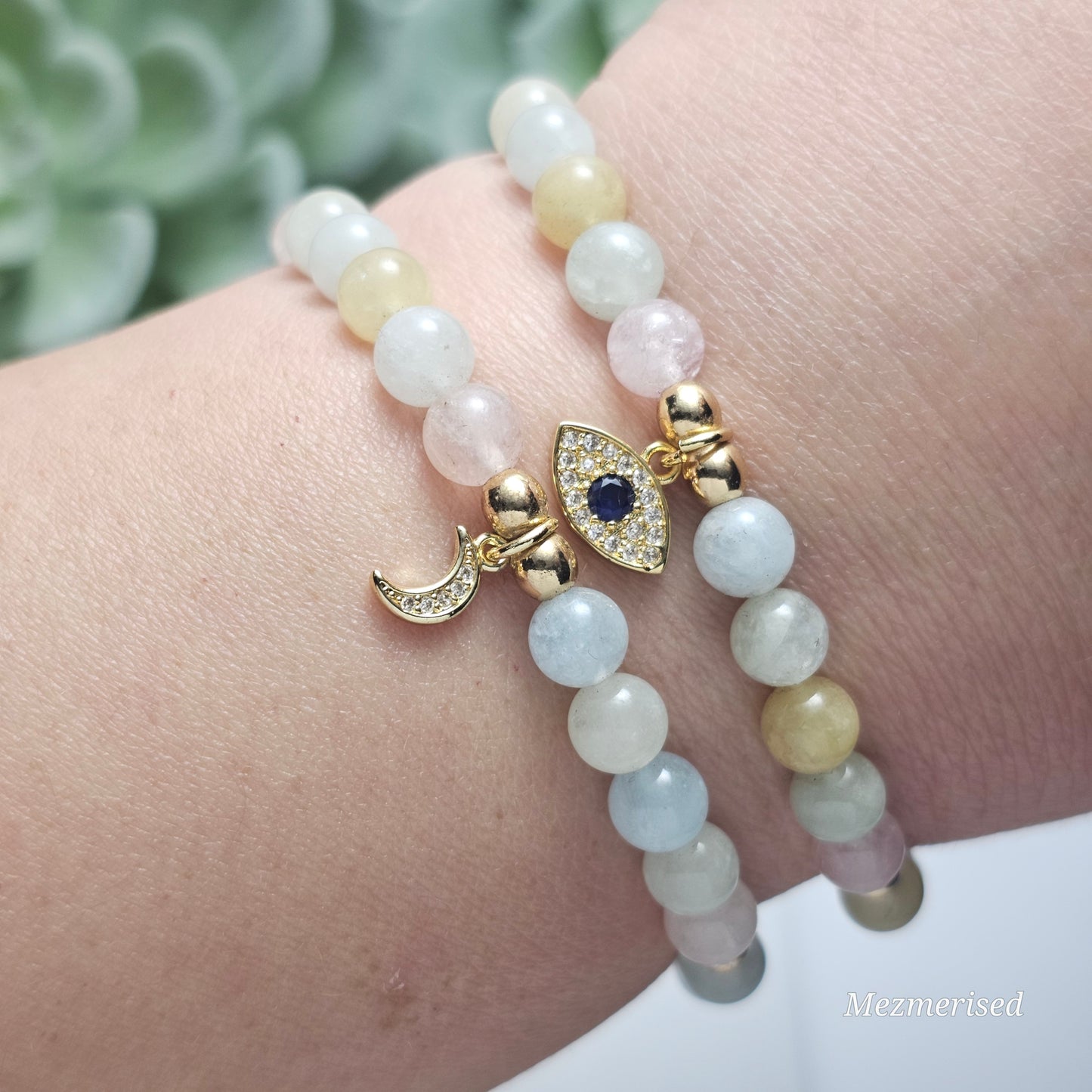 6mm A Grade Morganite Bracelet | Gold or Silver