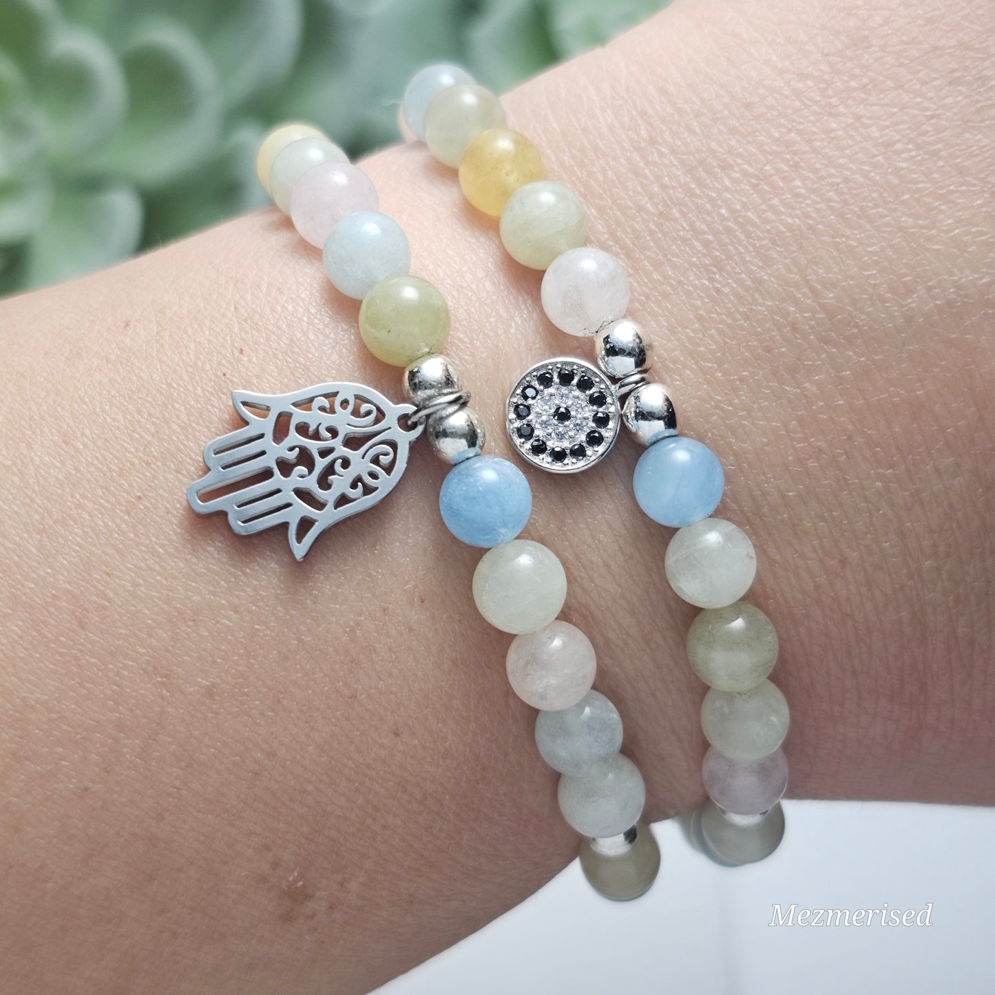 6mm A Grade Morganite Bracelet | Gold or Silver