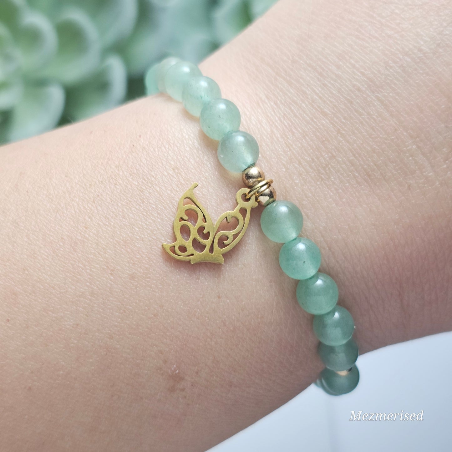 6mm Green Aventurine Bracelet | Gold or Silver