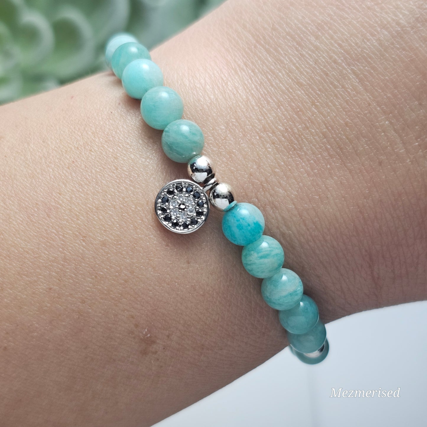 6mm A Grade Amazonite Bracelet | Gold or Silver