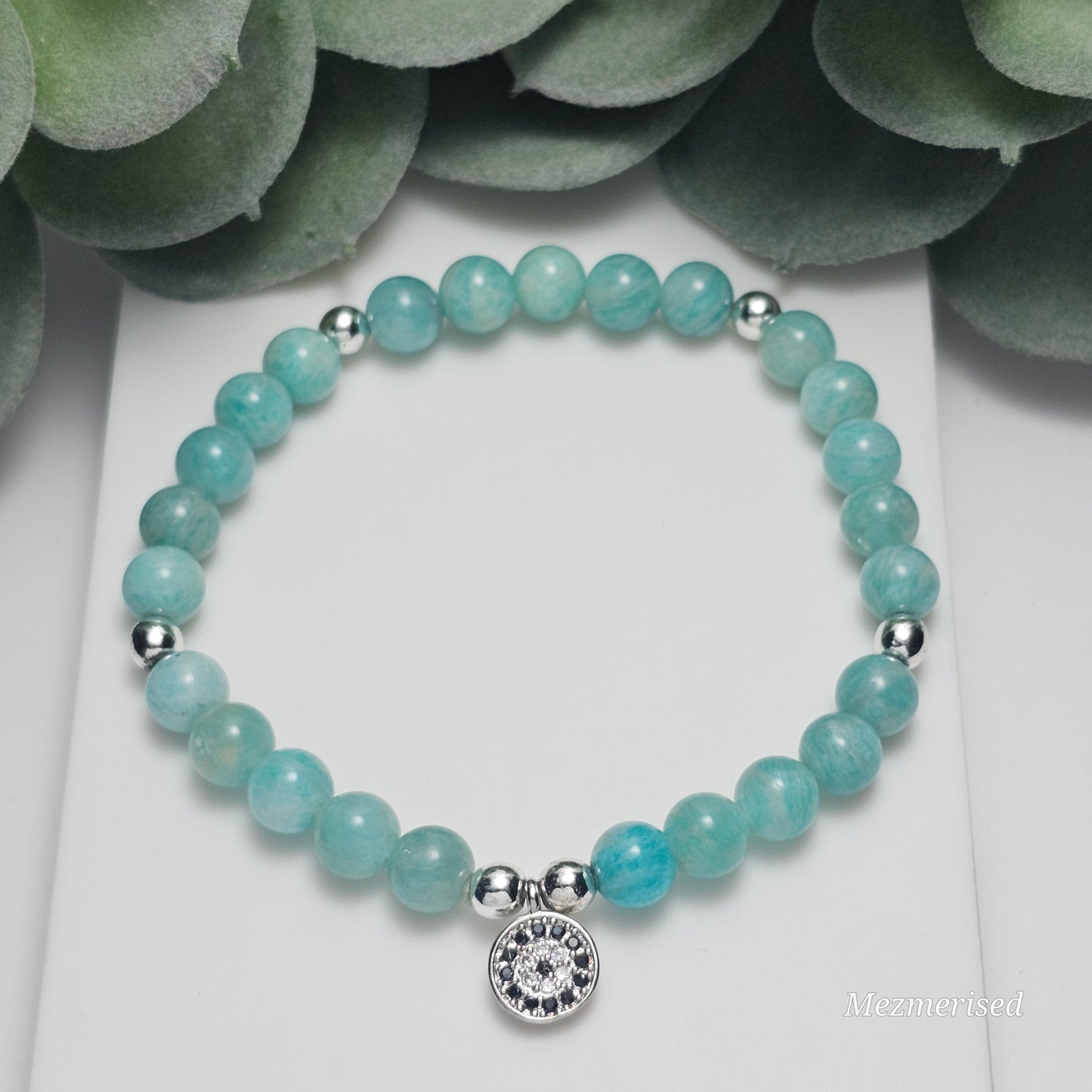 6mm A Grade Amazonite Bracelet | Gold or Silver