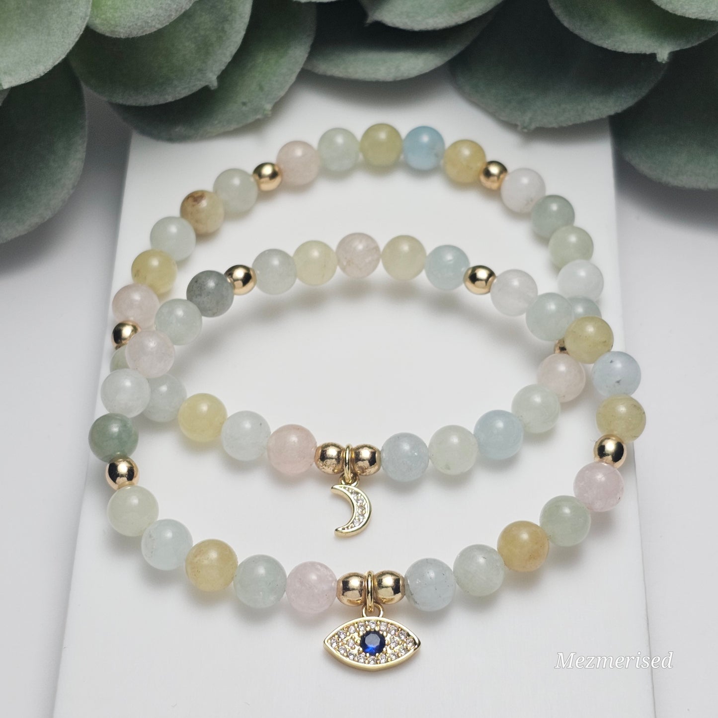 6mm A Grade Morganite Bracelet | Gold or Silver