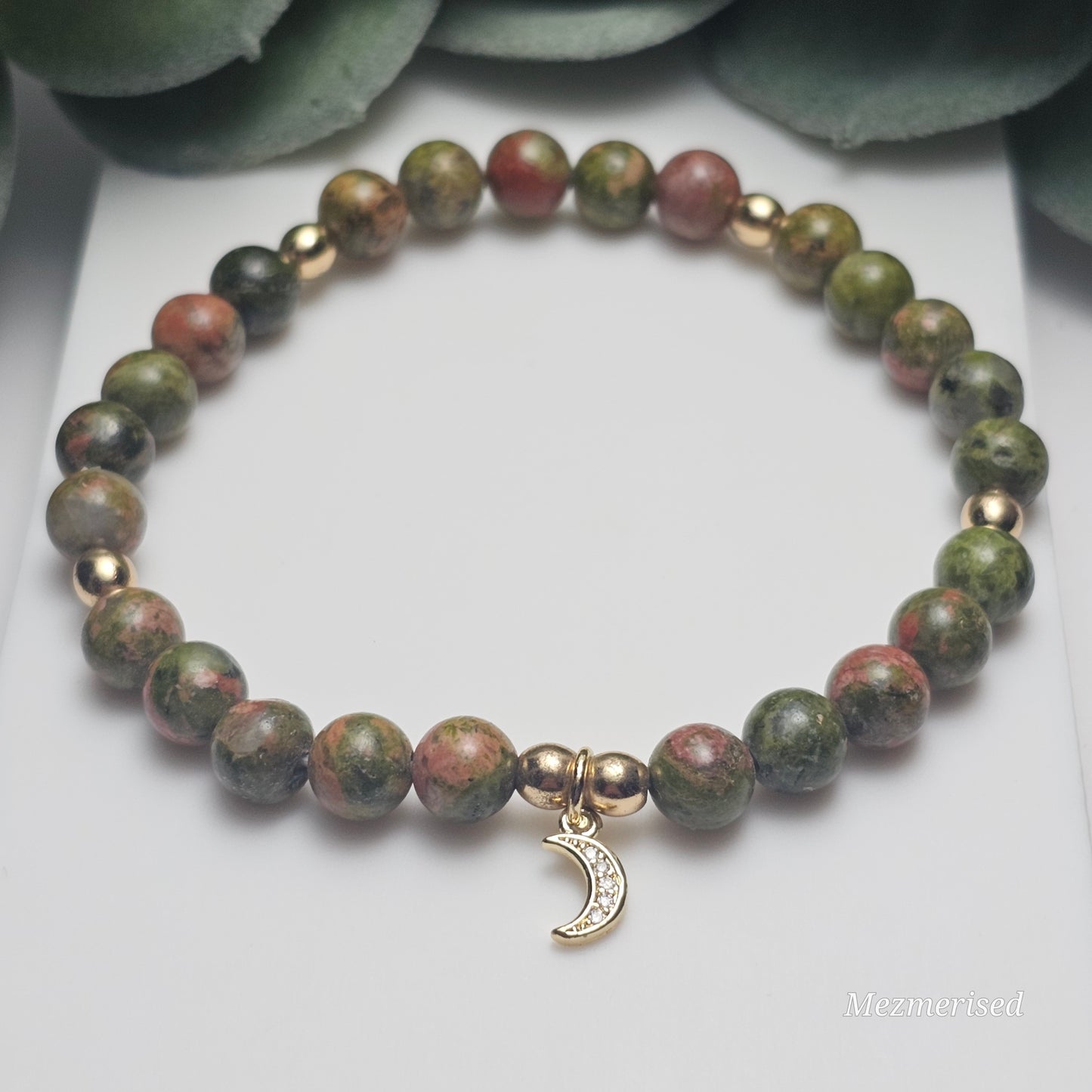 6mm Unakite Bracelet | Gold or Silver