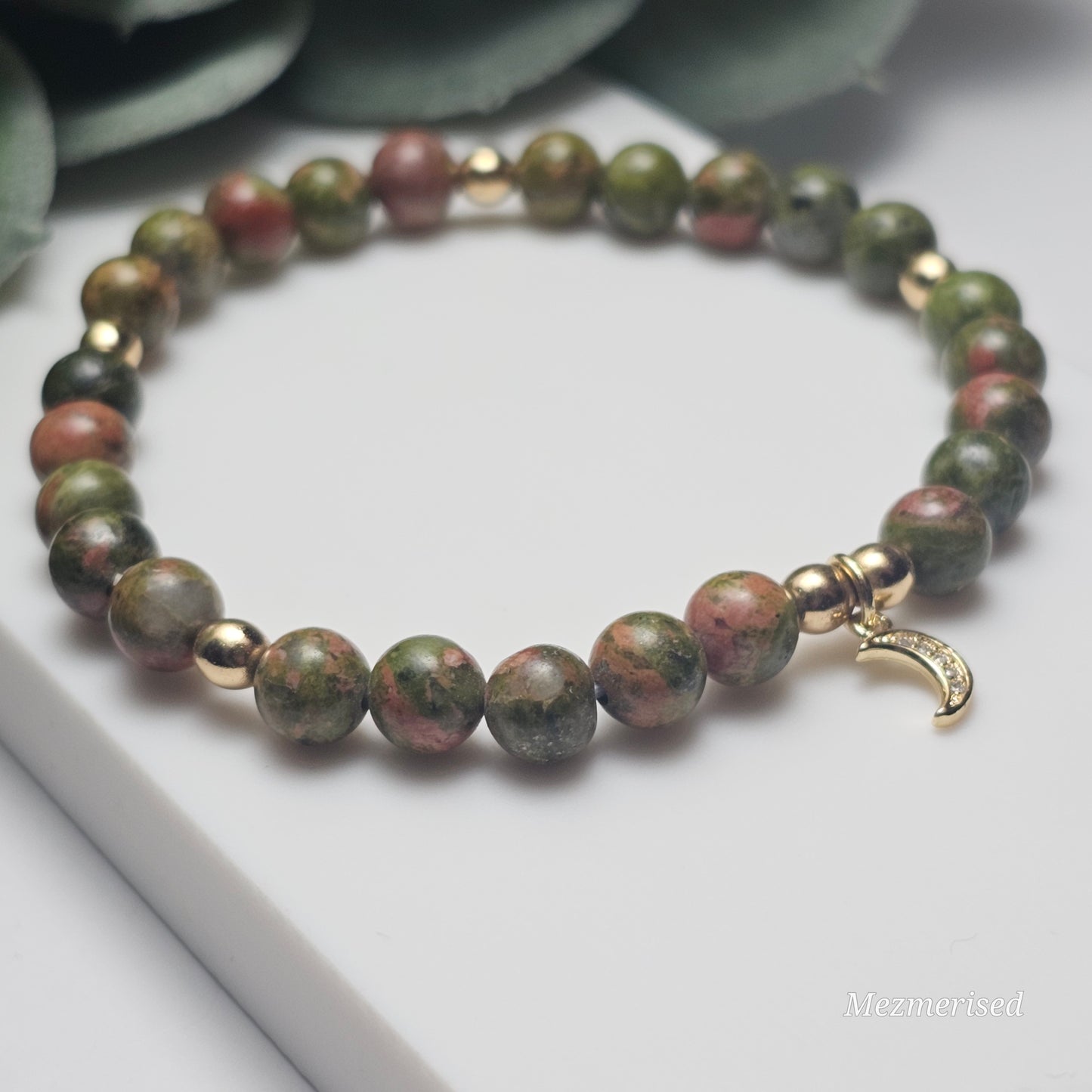 6mm Unakite Bracelet | Gold or Silver