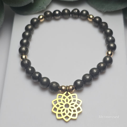 6mm Pyrite Bracelet | Gold or Silver