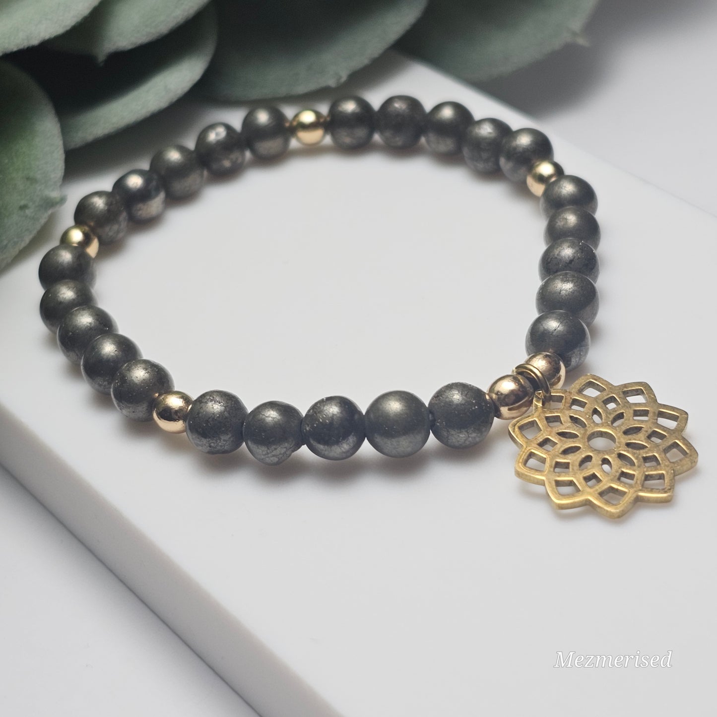 6mm Pyrite Bracelet | Gold or Silver