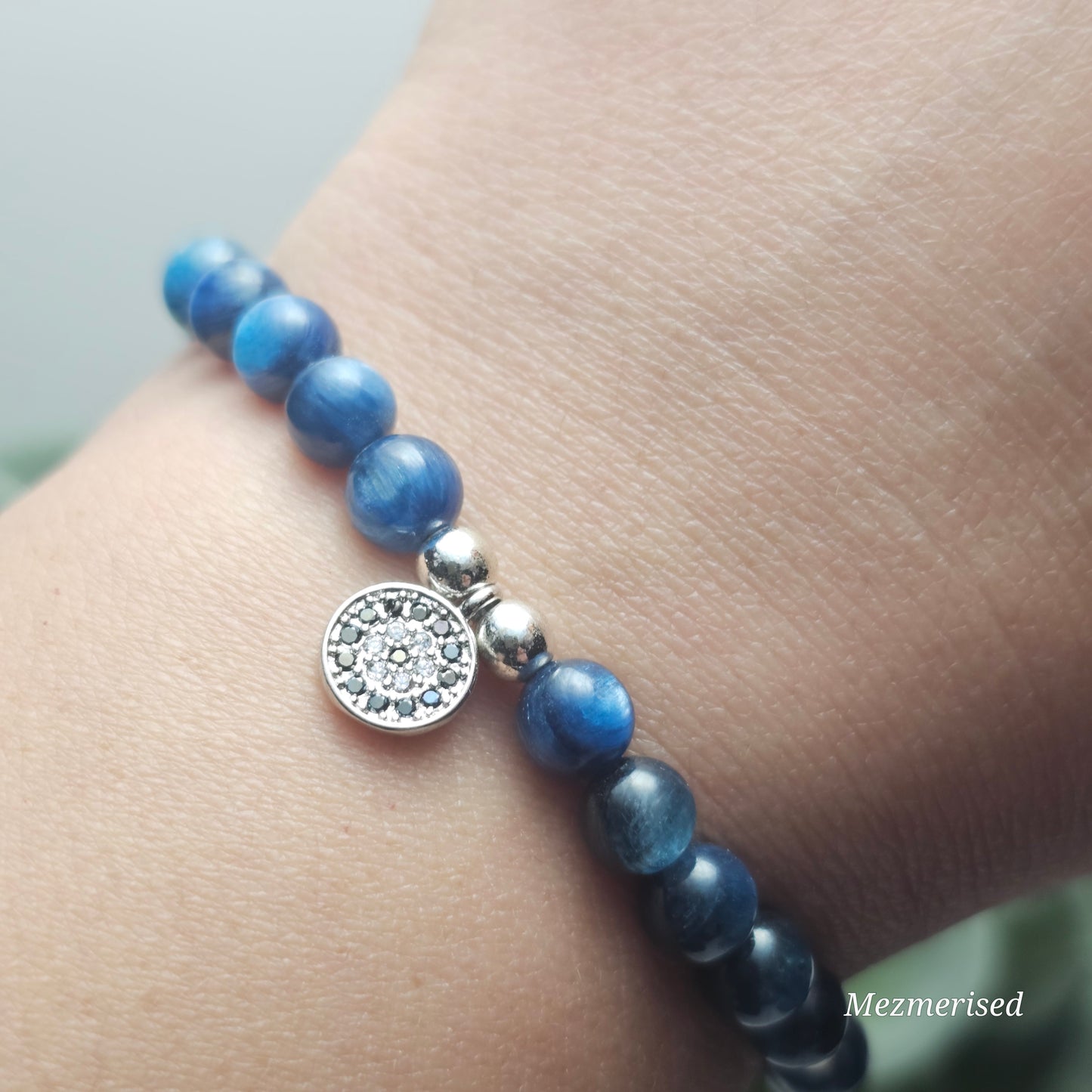 6mm AA Grade Kyanite Bracelet | Gold or Silver