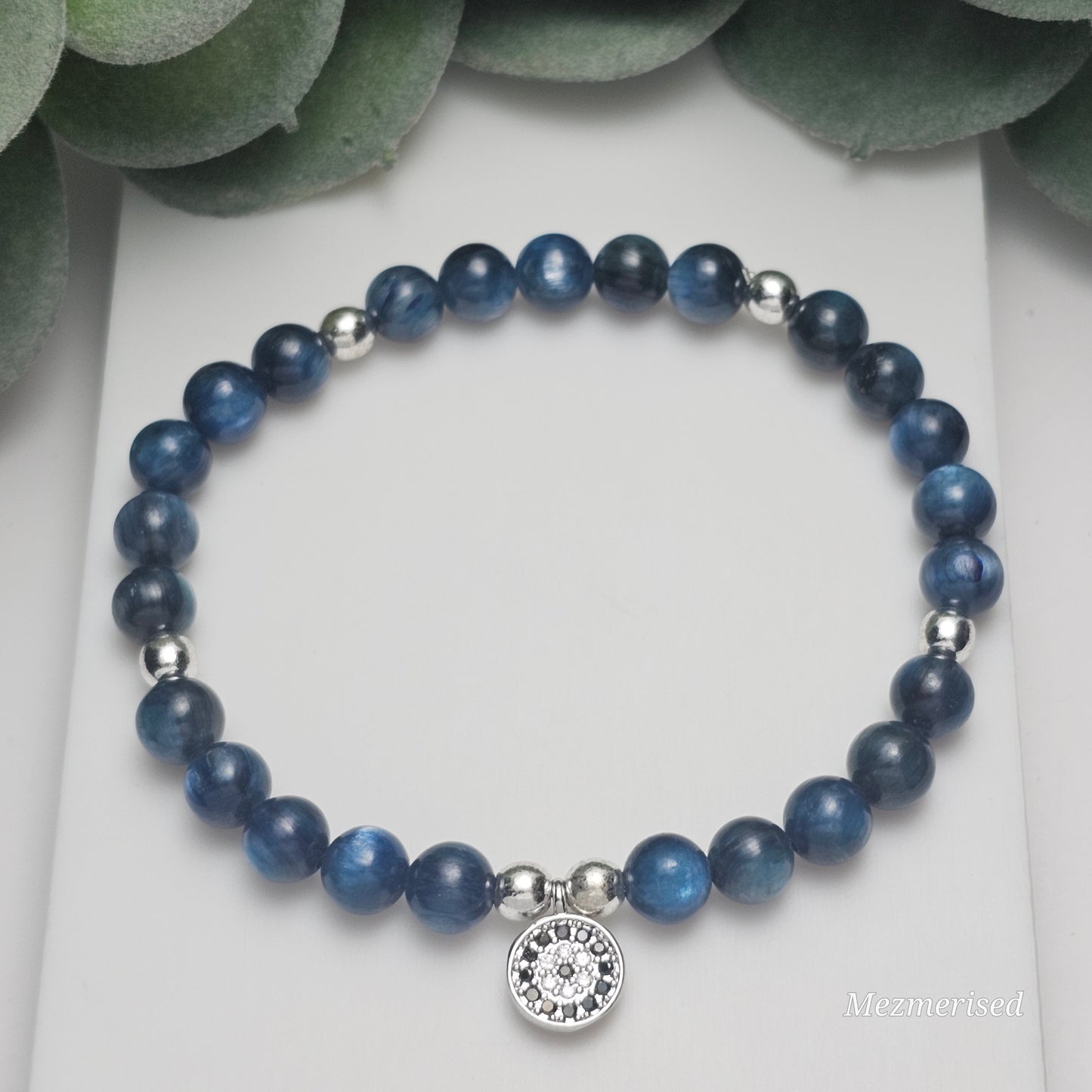 6mm AA Grade Kyanite Bracelet | Gold or Silver