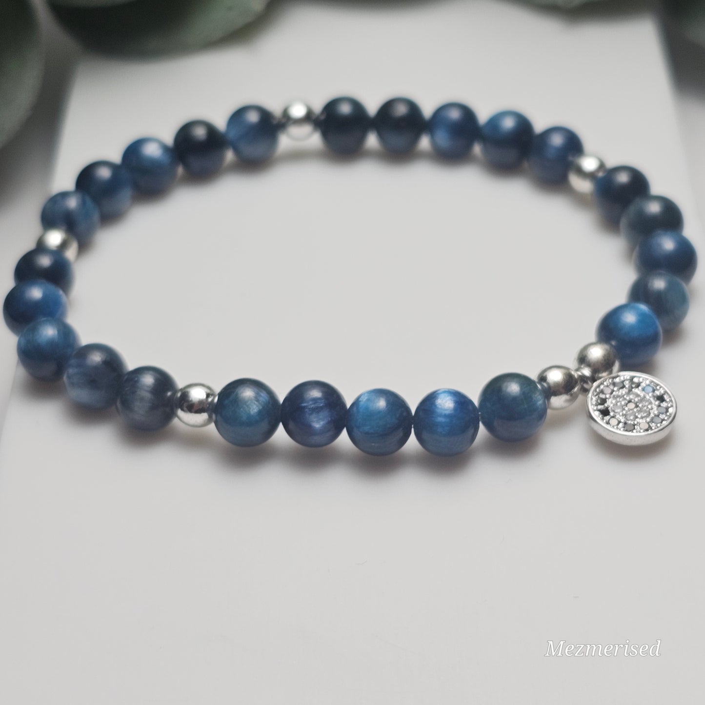 6mm AA Grade Kyanite Bracelet | Gold or Silver