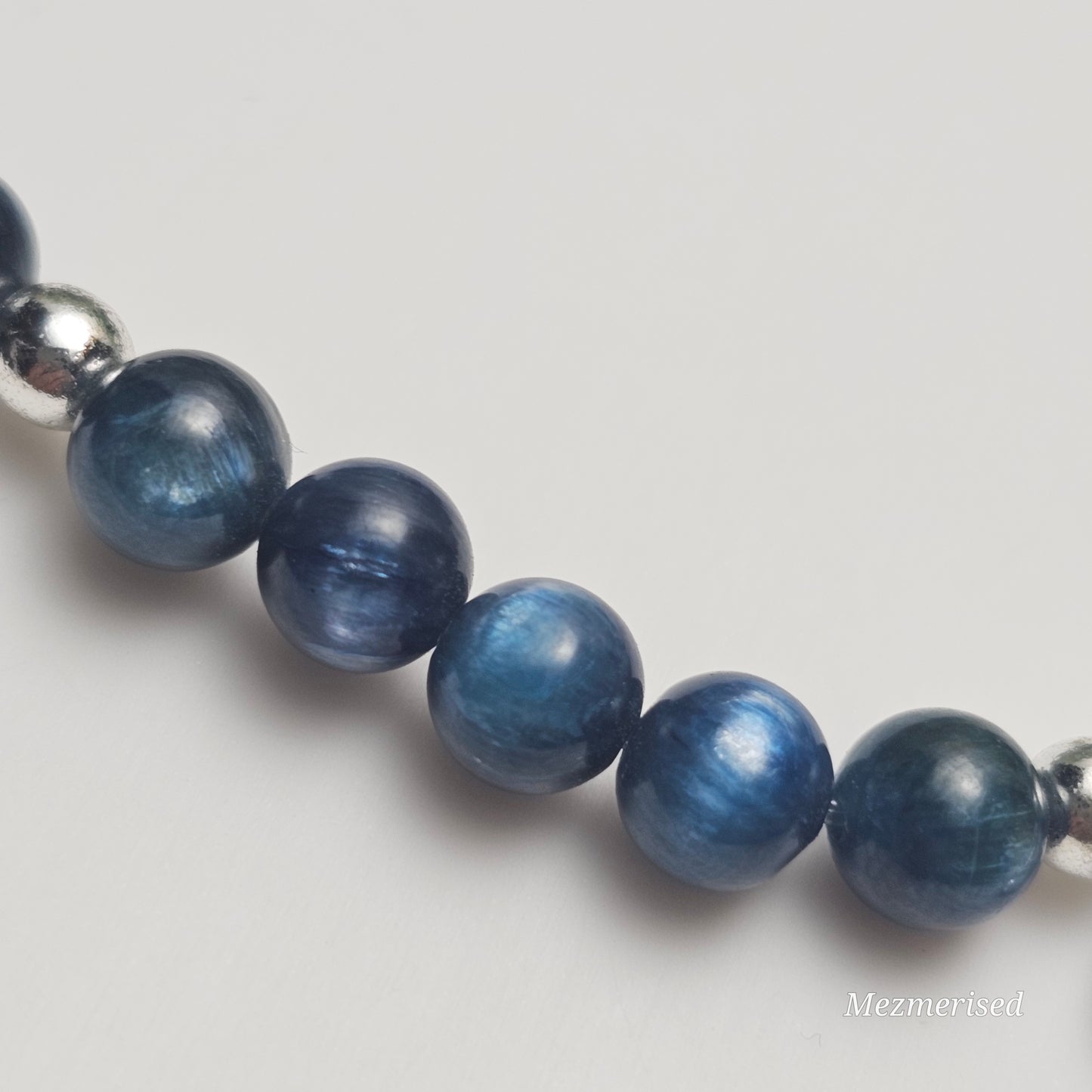 6mm AA Grade Kyanite Bracelet | Gold or Silver