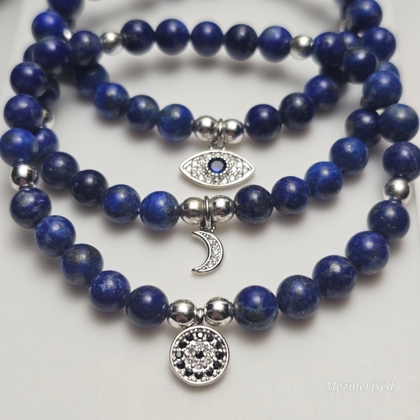 6mm A Grade Lapis Lazuli Bracelet | Gold or Silver