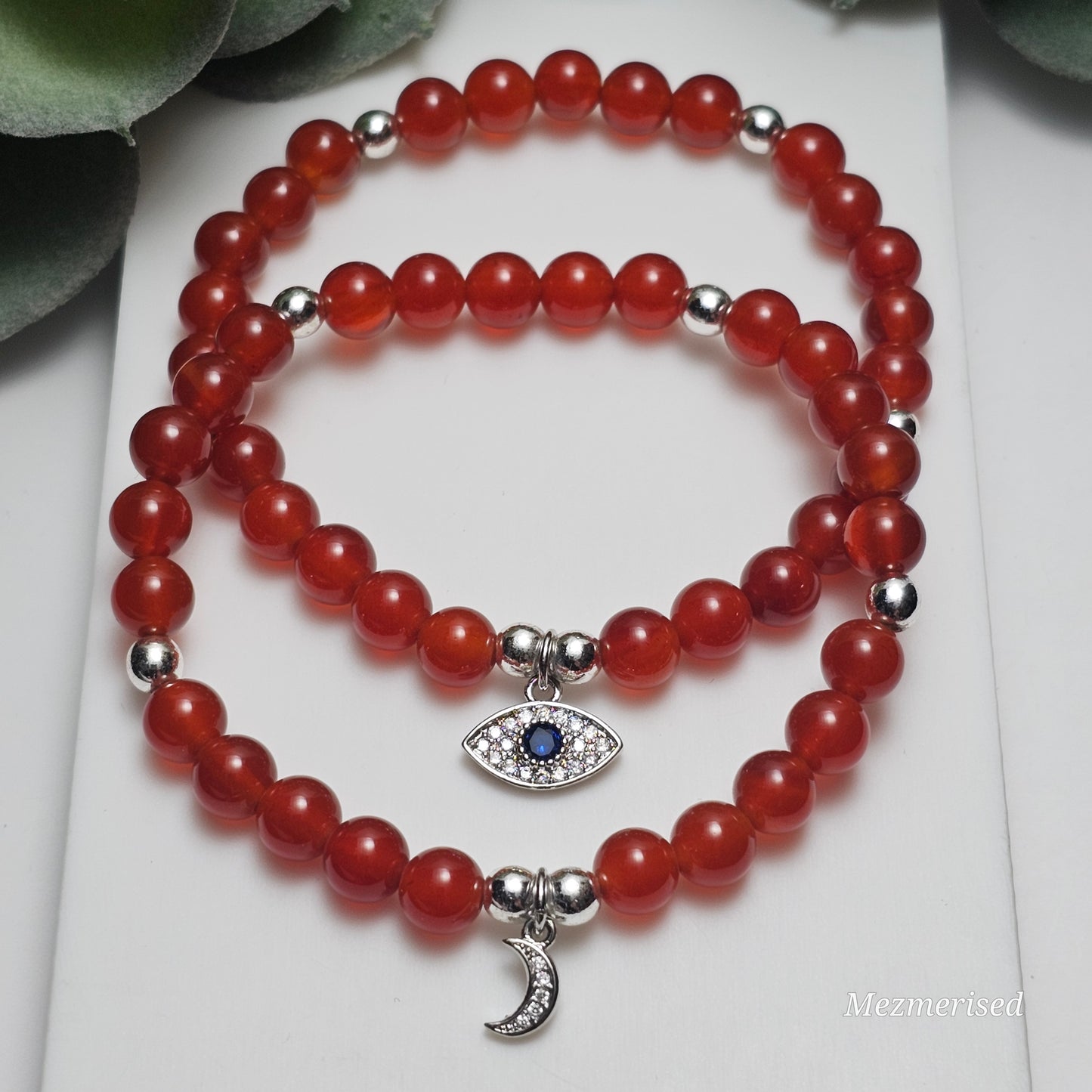 6mm A Grade Carnelian Bracelet | Gold or Silver