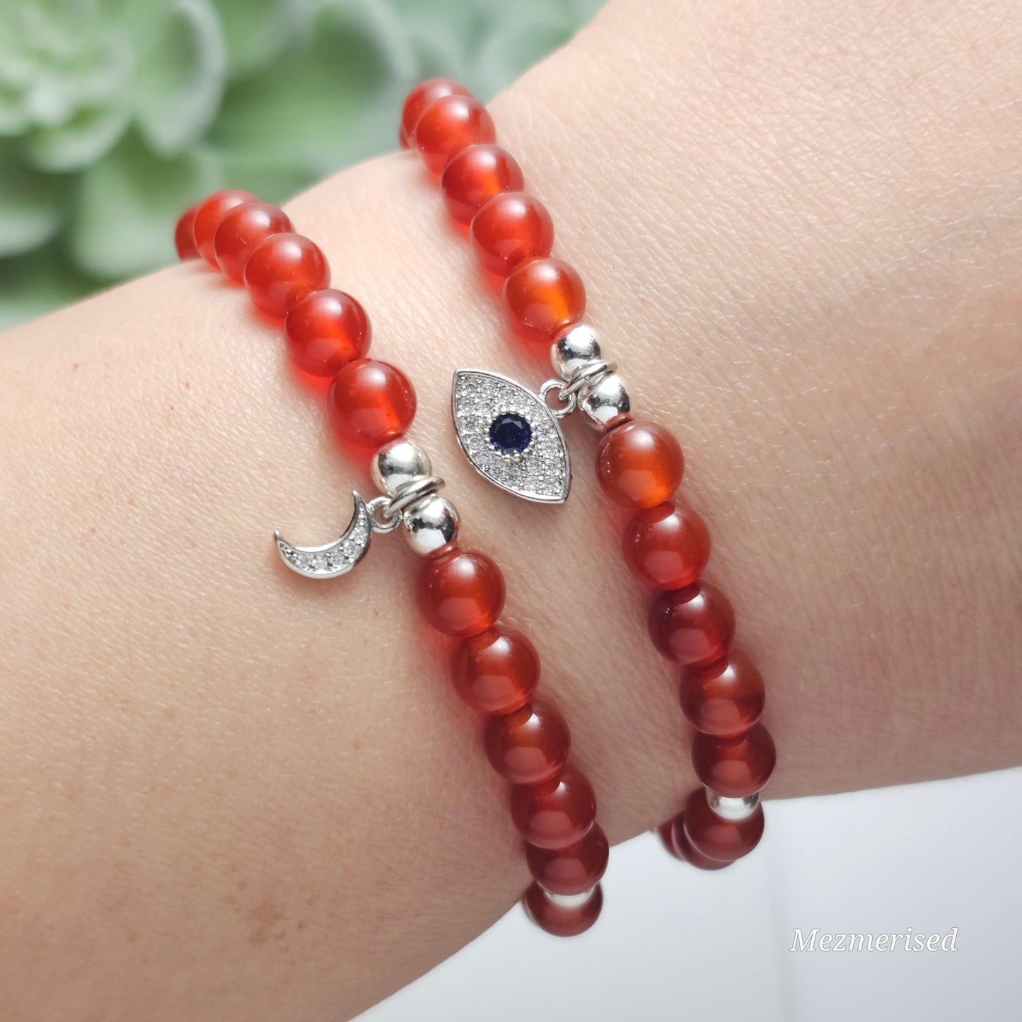 6mm A Grade Carnelian Bracelet | Gold or Silver