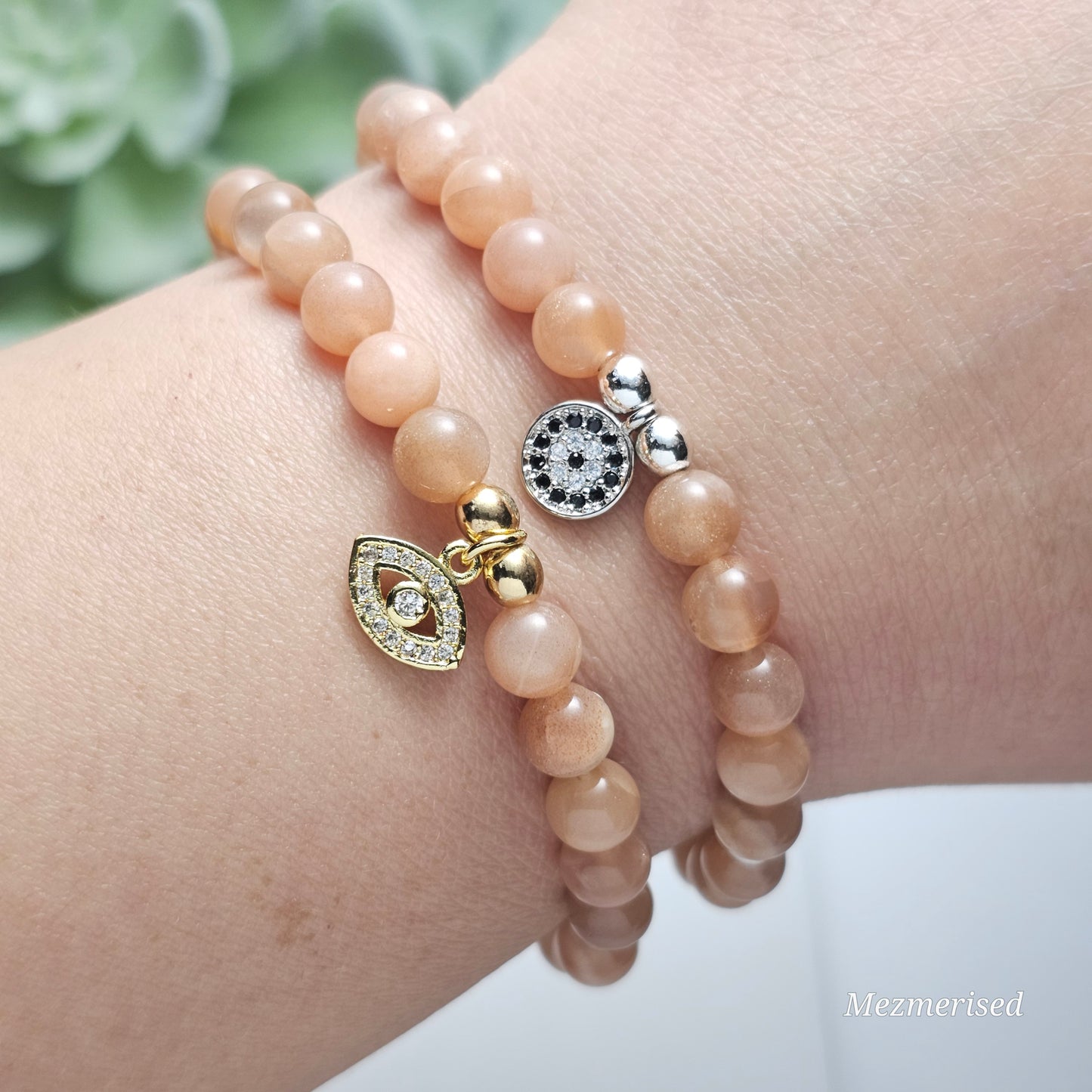 6mm AA Grade Sunstone Bracelet | Gold or Silver