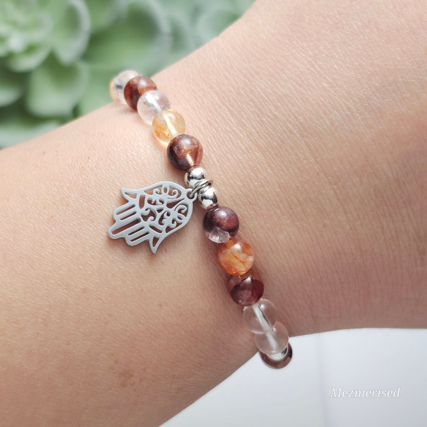 6mm A Grade Fire Quartz Bracelet | Gold or Silver