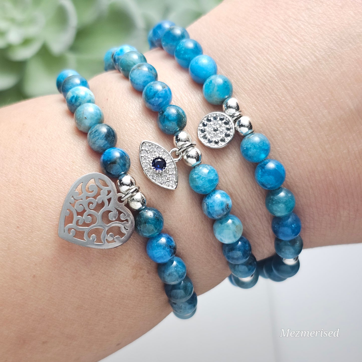 6mm A Grade Apatite Bracelet | Gold or Silver