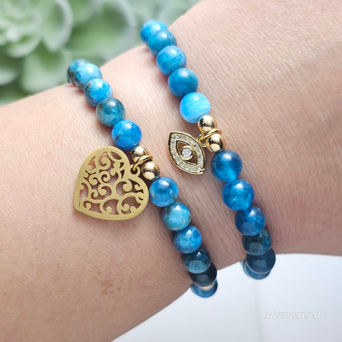 6mm A Grade Apatite Bracelet | Gold or Silver