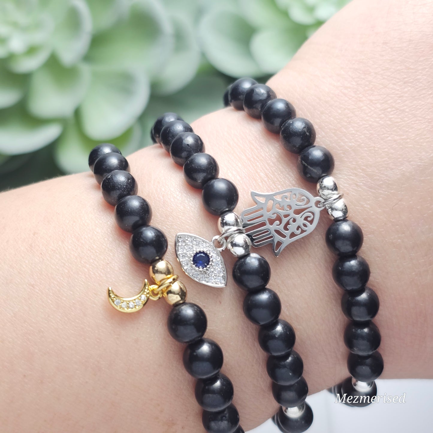 6mm Shungite Bracelet | Gold or Silver