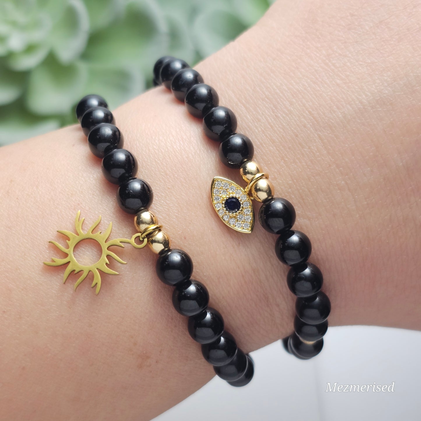 6mm A Grade Black Tourmaline Bracelet | Gold or Silver