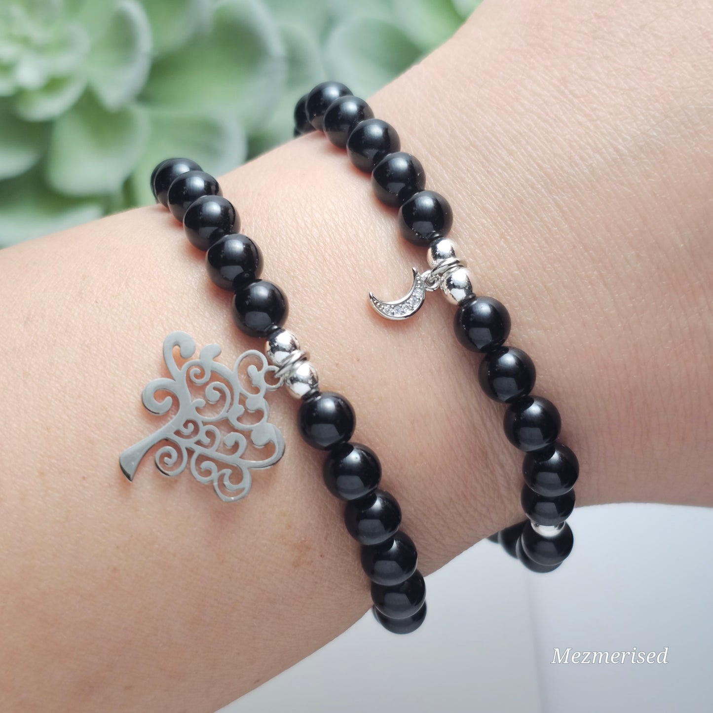 6mm A Grade Black Tourmaline Bracelet | Gold or Silver