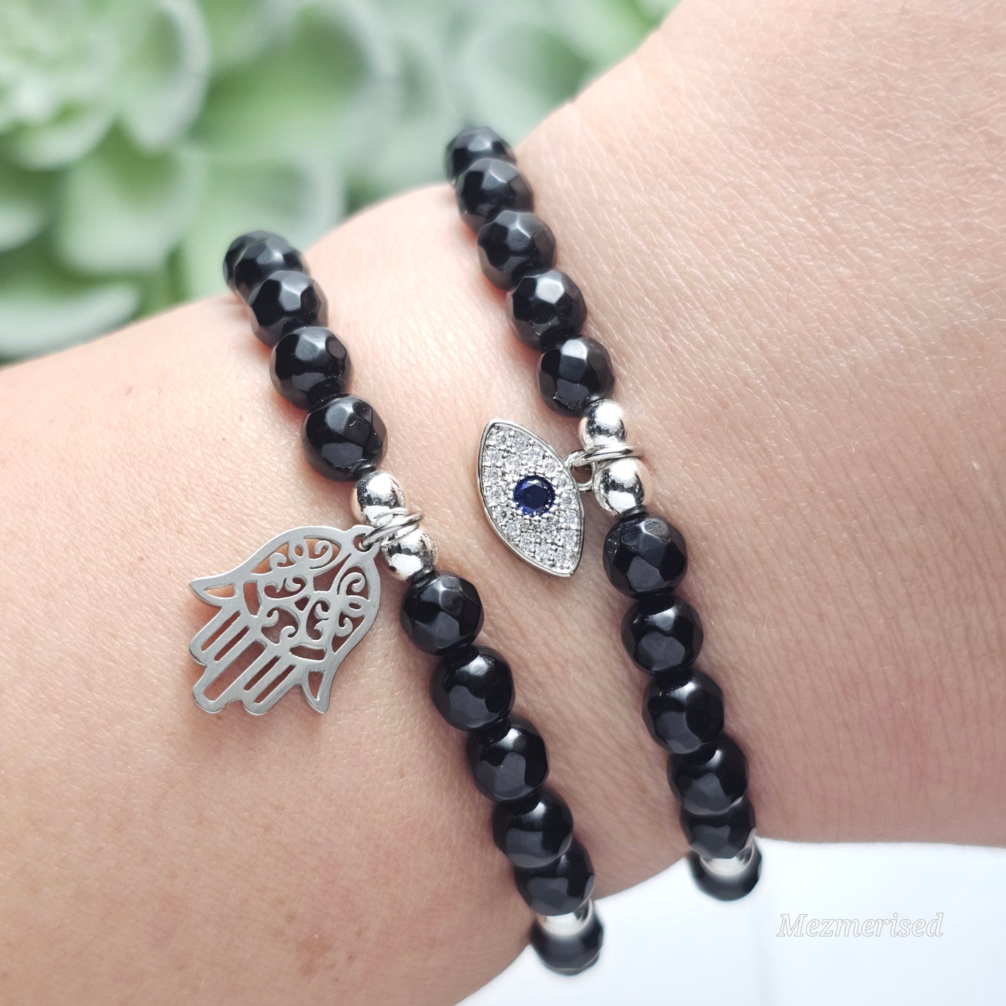 6mm Black Onyx Bracelet | Gold or Silver (Faceted)