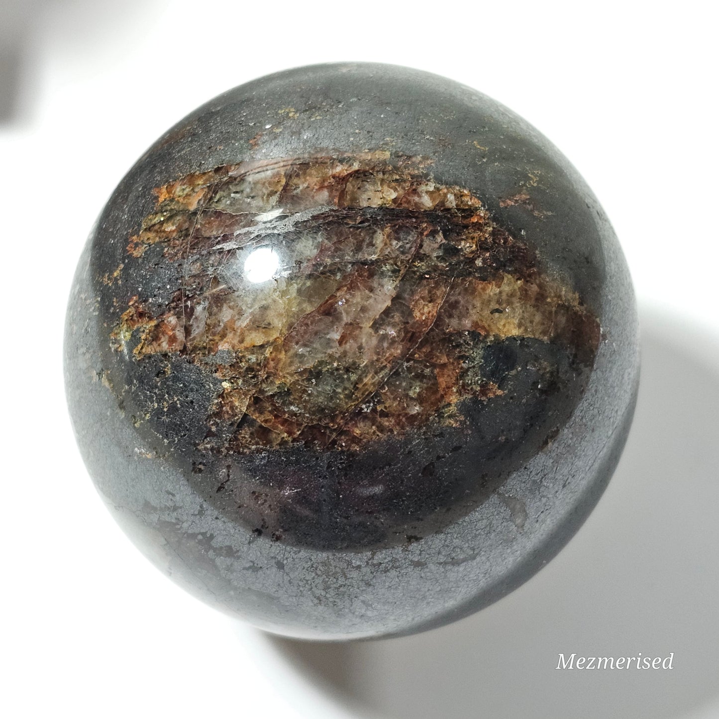 Golden Healer, Fire Quartz and Pyrite fusion sphere