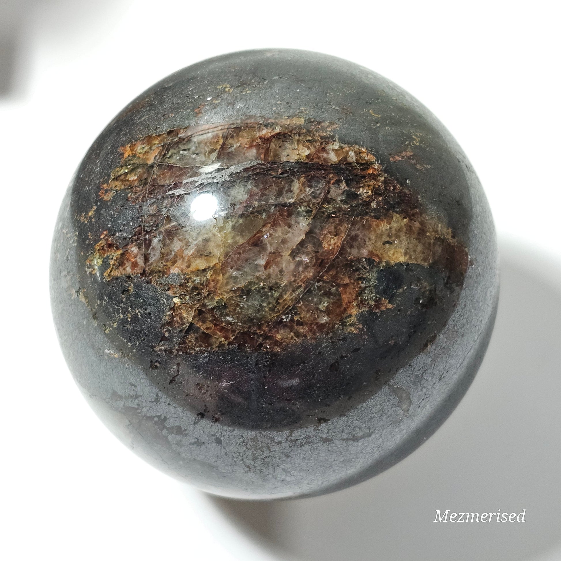 Golden Healer, Fire Quartz and Pyrite fusion sphere